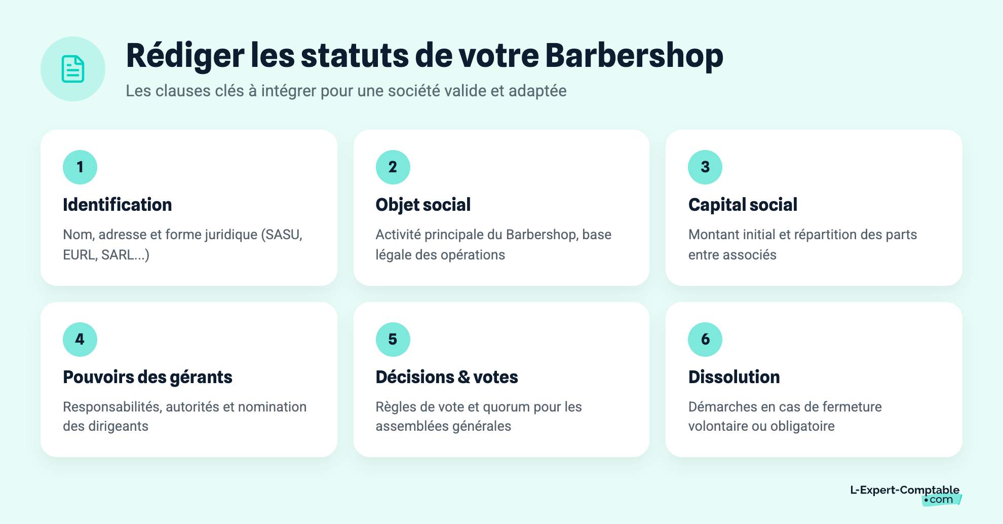 Rédiger les statuts de votre Barbershop